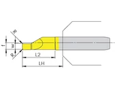 MINI homlok beszúrókés - W2.0/15.2 - tmax 4.0 - D6.0 mm