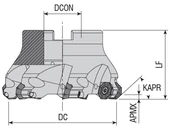 Feltűzhető 43°-os marófej - D63/ d22 L40 mm
