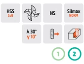 Maró extra hosszú HSSCo8 - D14.00/35.00 d14 L200 mm