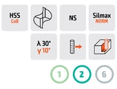 Maró extra hosszú HSSCo8 - D12.00/30.00 d12 L200 mm