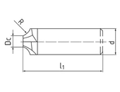 Negyedkör rádiuszmaró - R0.50 Dc5 Z4 d6