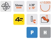 Keményfém gömbvégűmaró 4 élű - D16.00/26.00 d16 - Cr 8,00