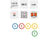 Gépi menetfúró 40° HSSE-TiN - M3.0x0.5