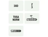 Keményfém gömbvégű másolómaró (Lollipop) - D1.5/4.5 R0.75 - L50.0 - d4.0 mm