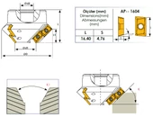 Feltűzhető 45°-os marófej - D35-65 - Z6 K30° H27 mm