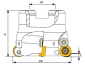 Feltűzhető körlapkás marófej - D40/ d16 - Z4 H40 mm