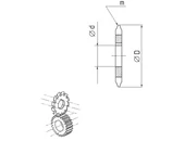 Fogaskerék alakmaró HSS - Modul 0.5 D40.00/16.00 mm Z12