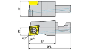 Moduláris szerszámtartó fej - SCLCR-16X43.3-06-H