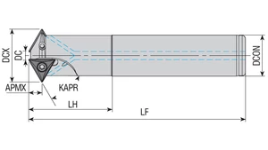 Menetmaró 60°-os marófej D13.0/3.3 - d10 mm Z2