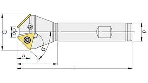 Lapkás élletörő 30°-os marófej D30.0 da15.0 d16 mm Z1