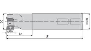 Sarokmarófej 90°-os - D32 mm Z3 L150 mm