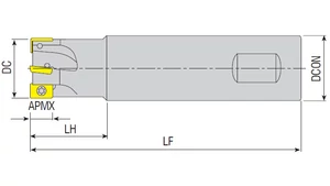 Sarokmarófej 90° - D33 d20 mm Z4 L80 mm