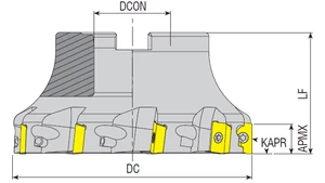 Feltűzhető 90°-os marófej - D100 d32 - Z8 L50 mm