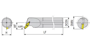 Külső esztergakés - A20P SVQCL 11 - Belső hűtéssel