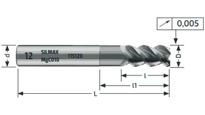 Keményfém maró 3 élű - D10.00/19.00 d10