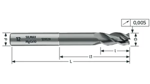 Keményfém hosszú maró 3 élű - D12.00/26.00 d12