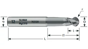 Keményfém gömbvégűmaró - D4.00/4.00 d4 - r2.0