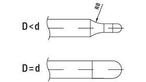 Keményfém gömbvégű maró  - D3.00/3.00 L57 D6 - R 1,50