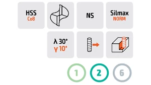 Maró extra hosszú HSSCo8 - D6.00/25.00 d6 L180 mm