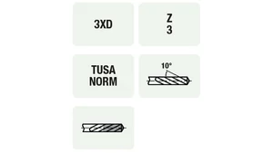 Keményfém gömbvégű másolómaró (Lollipop) - D1.5/4.5 R0.75 - L50.0 - d4.0 mm