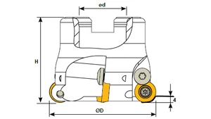 Feltűzhető körlapkás marófej - D40/ d16 - Z4 H40 mm