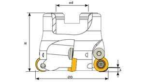 Feltűzhető körlapkás marófej - D40/ d16 - Z4 H40 mm
