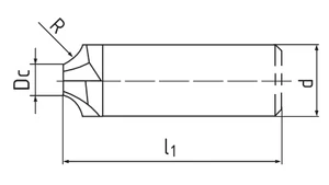 Negyedkör rádiuszmaró - R1.50 Dc5 Z4 d8