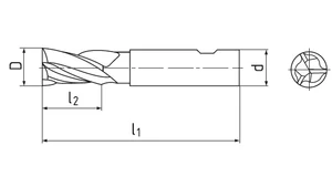 Ujjmaró hosszú HSSCo8 - D9.00/19.00 d10
