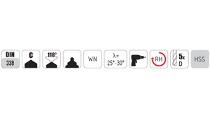 Lapolt szárú csigafúró HSS - D1.00-10.00x0.5 mm 19db