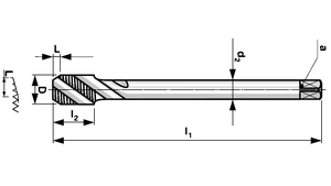 Gépi menetfúró csavart hornyú HSS - MF14.0x1.50